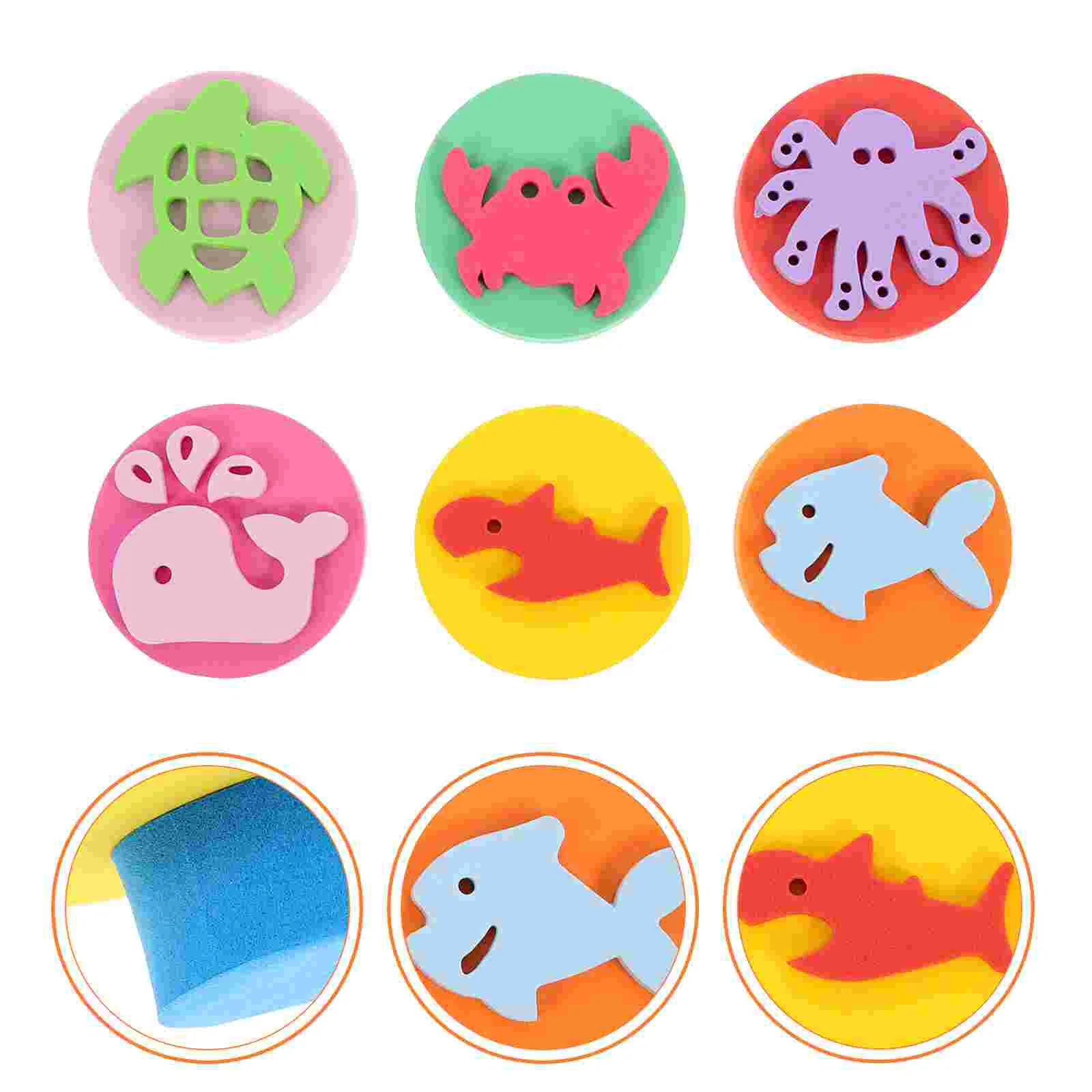 

6 Pcs Eva Sponge Seal Crafting Painting Sponges Children Celebrity Cartoon Seals Stamp Blocks