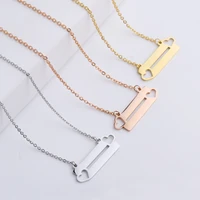 simple stainless steel fashion necklace jewelry hollow double peach heart long strip diy custom name clavicle chain dropshipping
