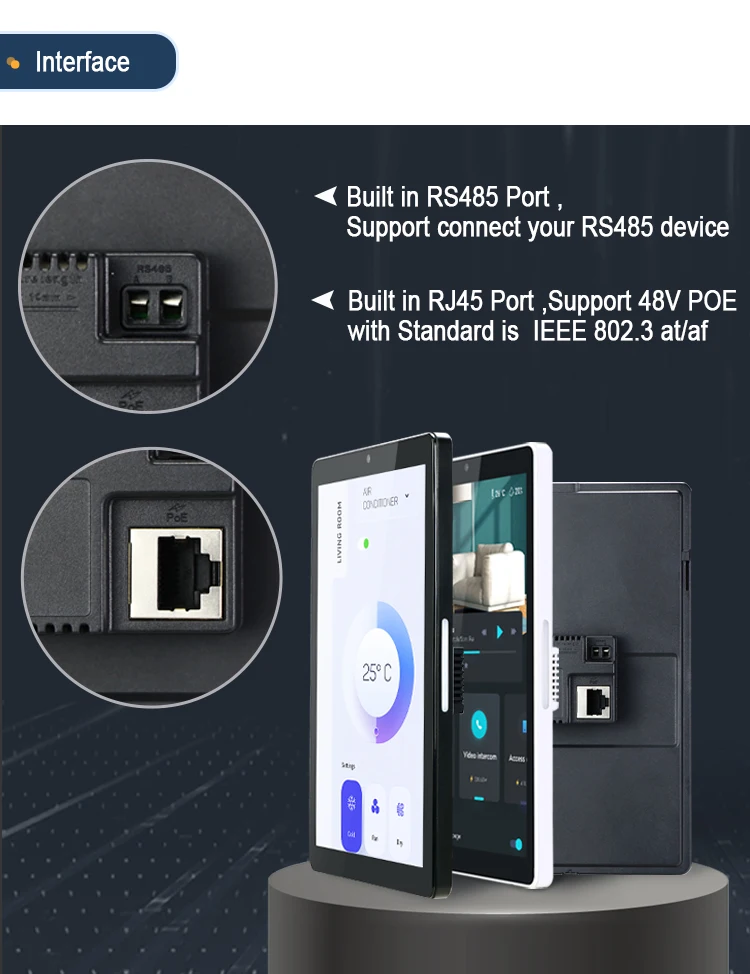 Умный Wi-Fi монитор качества воздуха Heiman Home с сенсорным экраном 8 дюймов IPS, ОС Android и датчиком CO2 для решений умного дома (art.: 3920dbb4cd5e4) - 3920dbb4cd5e4
