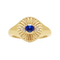 fashion round evil eye rings for women stainless steel zircon bule stone eye ring female engagement minimalist jewelry gift