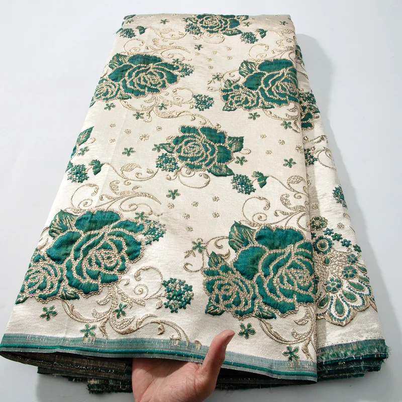 Африканская жаккардовая тюлевая ткань 2024 высокое качество 5 ярдов нигерийская