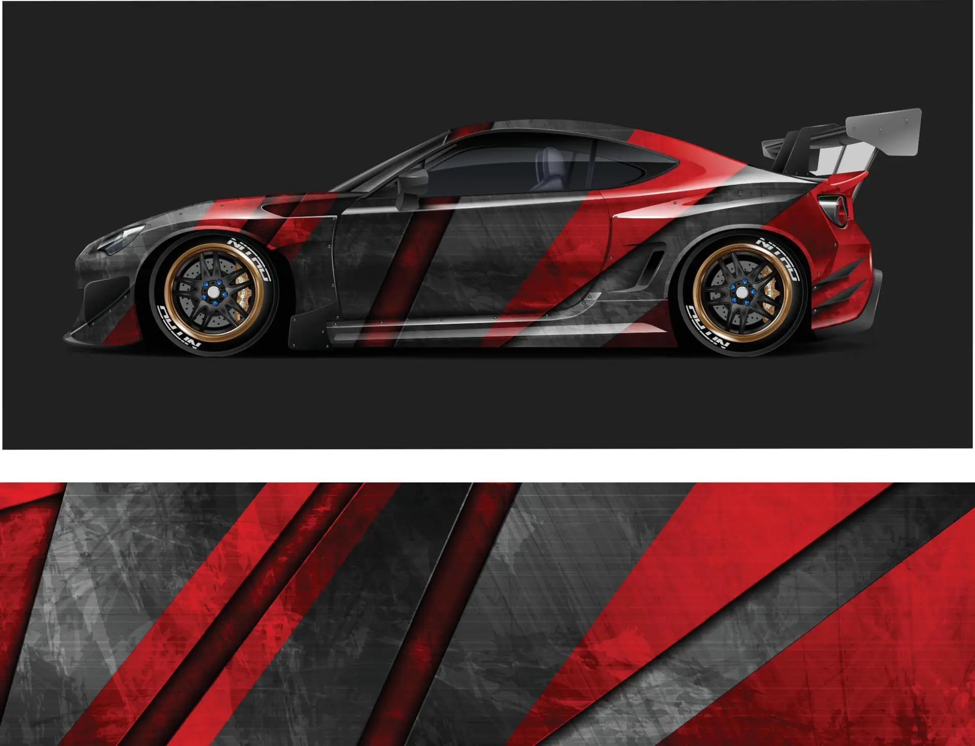 

Car Wrap Vector Art Red Car Foil Door Side Sticker Full Body Sticker Suitable for Any Car Racing Side Car Decal
