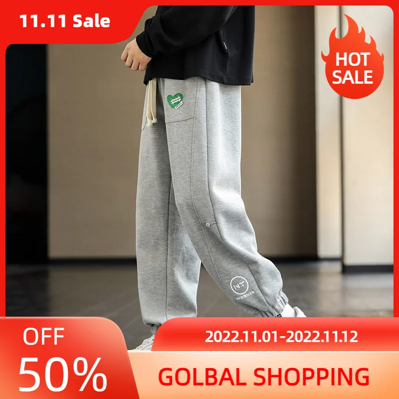 

LUCLESAM Men's Side Patchwork Sweatpants Leggings Trousers Loose and Versatile Autumn New Casual Sports Long Pants
