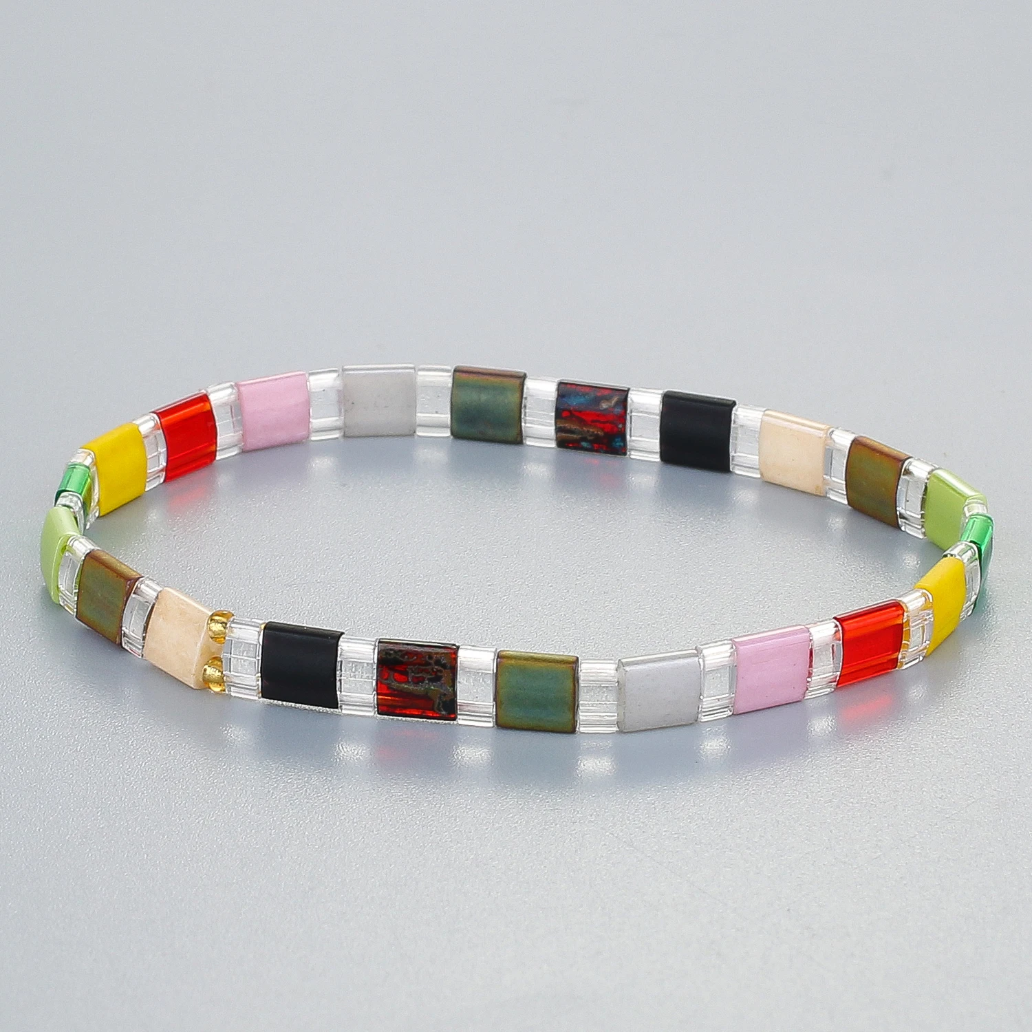 KELITCH Stack Браслеты Miyuki Tila Бусины Однониточный эластичный браслет Весенний перерыв