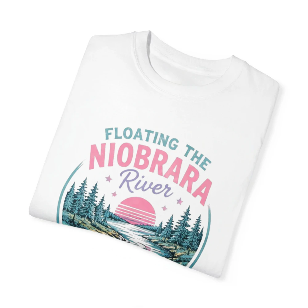 Футболка Niobrara River Floating Social Club для женщин, в стиле ретро, с принтом горного заката и кругов, хлопковая, свободного кроя, для активного отдыха на природе, для походов по реке (art.: 3920dbb00a203) - 3920dbb00a203