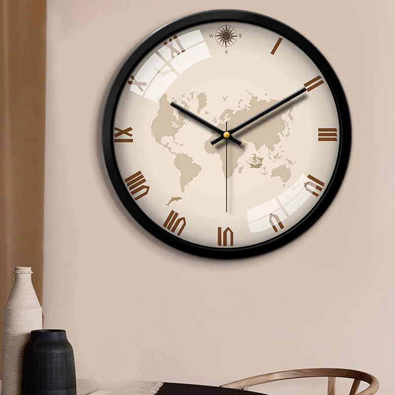 

Nordic Fashion Wall Clock Silent Cute Glass Round Simple Wall Clock Royal Style Reloj De Pared Classic Living Home Room Decor