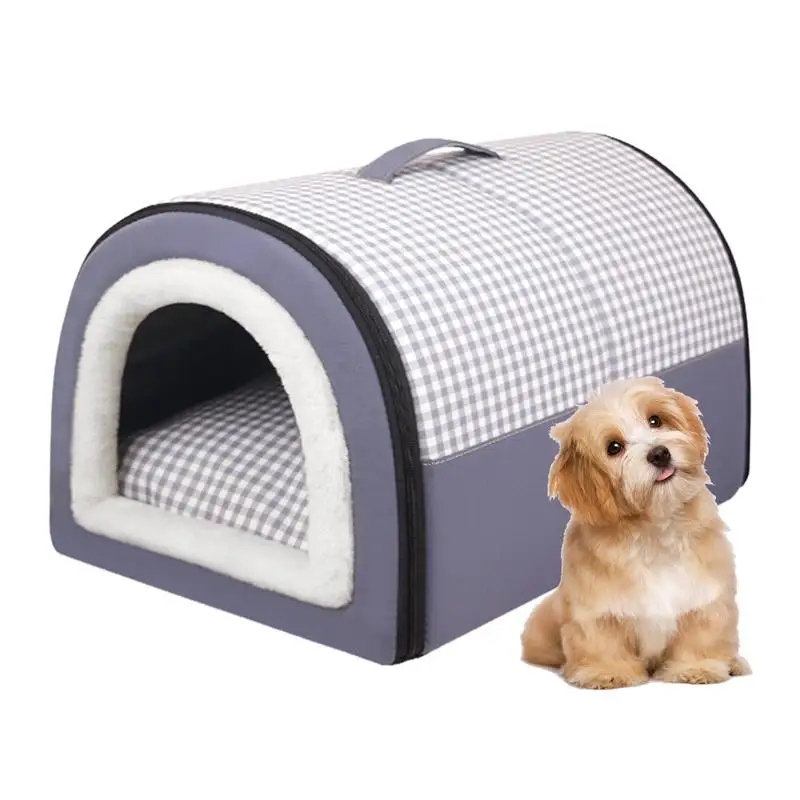 

Waterproof Dog Cave with Anti-Slip Bottom and Cover Cave Comfortable Portable Detachable Dog Bed for Pets Indoor Cats Small Dogs