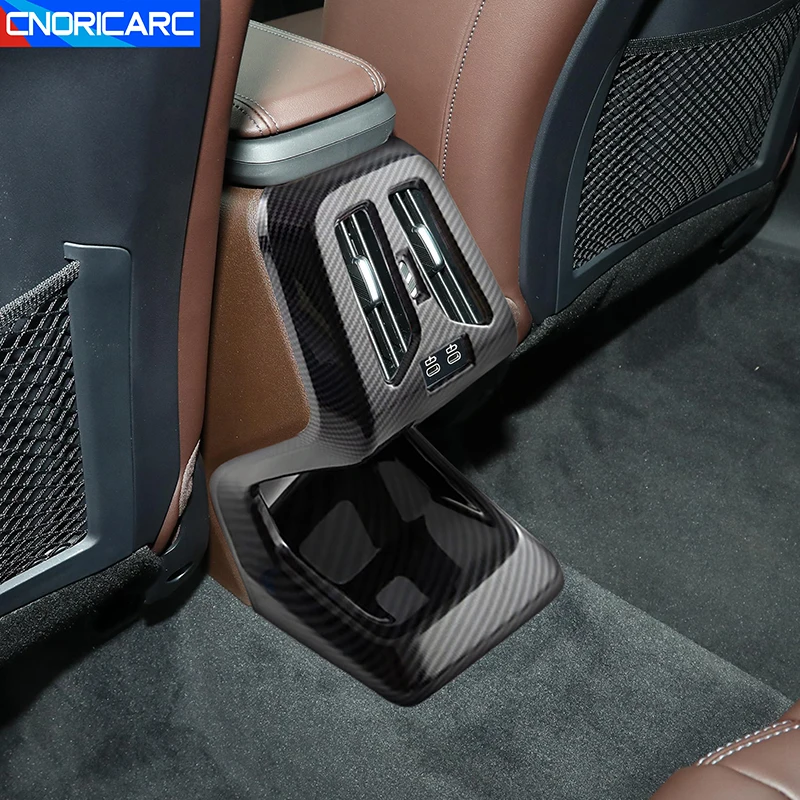 Автомобильный Стайлинг, задняя рамка для кондиционера, украшение для BMW X1 F48 F49 2023, цветной кондиционер из углеродного волокна, отделка для вентиляционного отверстия