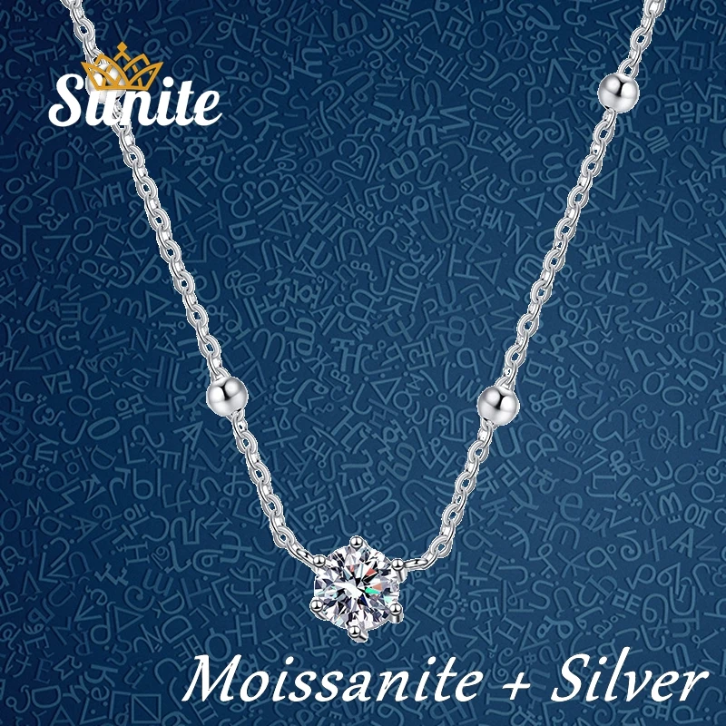 Женский кулон из серебра 925 пробы с муассанитом карата