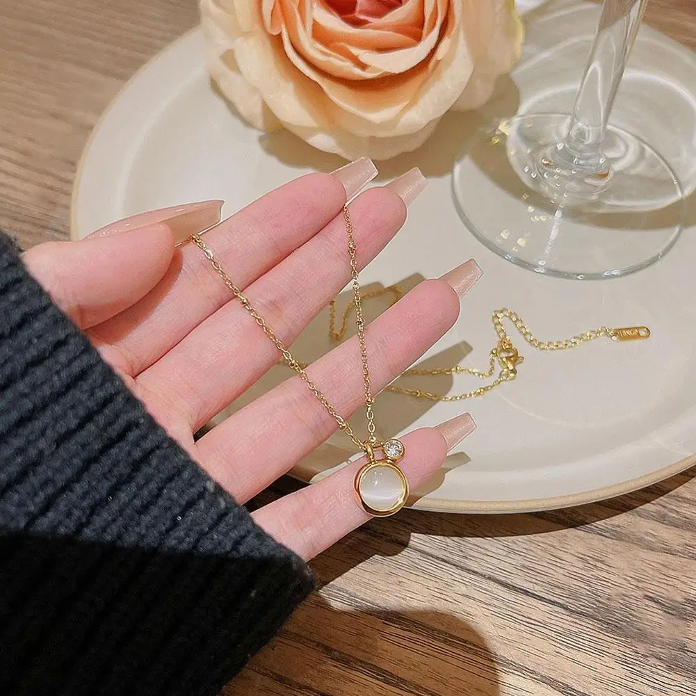 Женское Ожерелье из зеленого камня роскошная овальная подвеска Винтажное колье