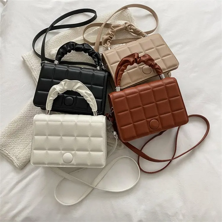 

High Quality Lattic Women Purse and Handbags 2023 Famous Designer Brand Shoulder Messenger Bags Luxury Fashion Small Square Bags
