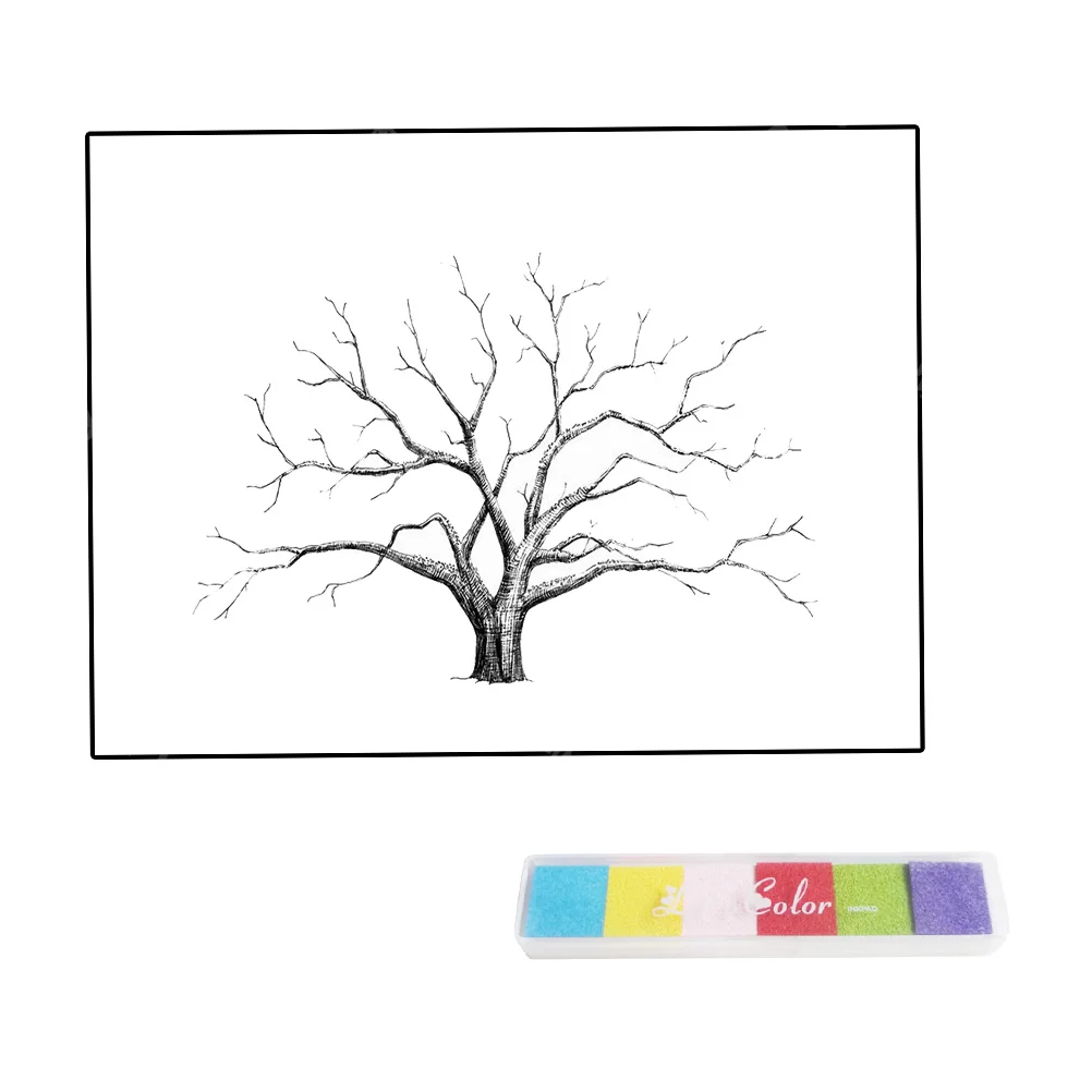 

Fashion Fingerprint Tree Guest Book Fingerprints Signing Cloth Baby Shower Wedding