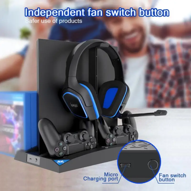 

Gaming Stand 4h 6 In 1 Charging Keep Cool Disperse Heat Multifunctional Gaming Fan Cooling Fan 4.75v-5.25v Charging Dock