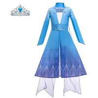 kids princess coat little girls performance fancy clothes children frozen 2 pageant blue clothing carnival long sleeve gown
