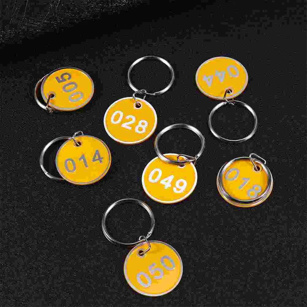 

1 Set Aluminium Storage Tags Metal Numbers Plates Luggage ID Tags Key Ring Labels (Yellow, Number 1-30, 1Pc/Each Number)
