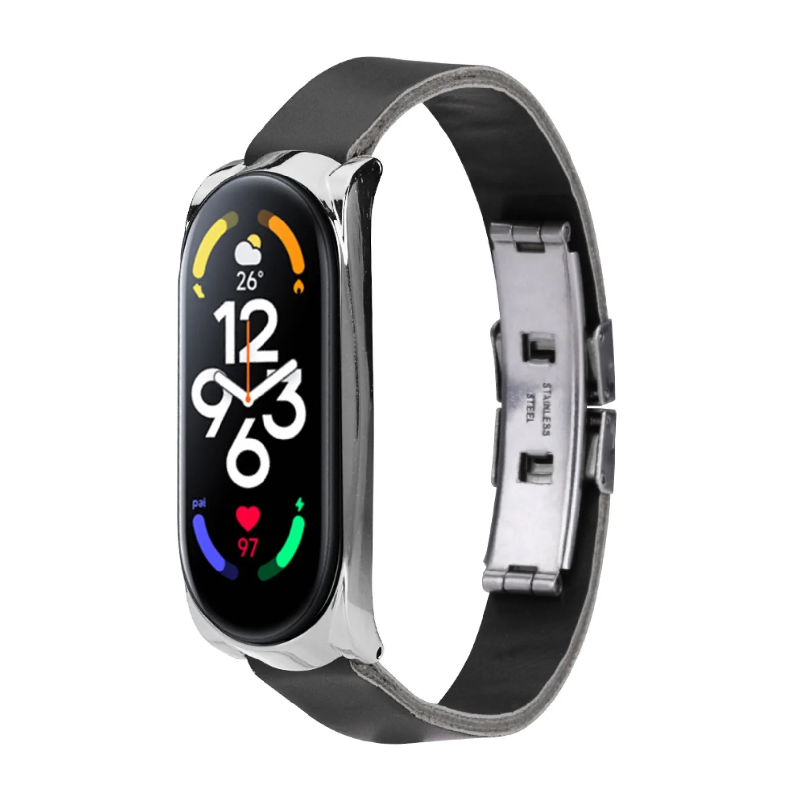 

Suitable For Xiaomi Mi Band 7/7 NFC Buckle Shell Double Press Butterfly Buckle Simple Version Black Rak Magnetic Wristband