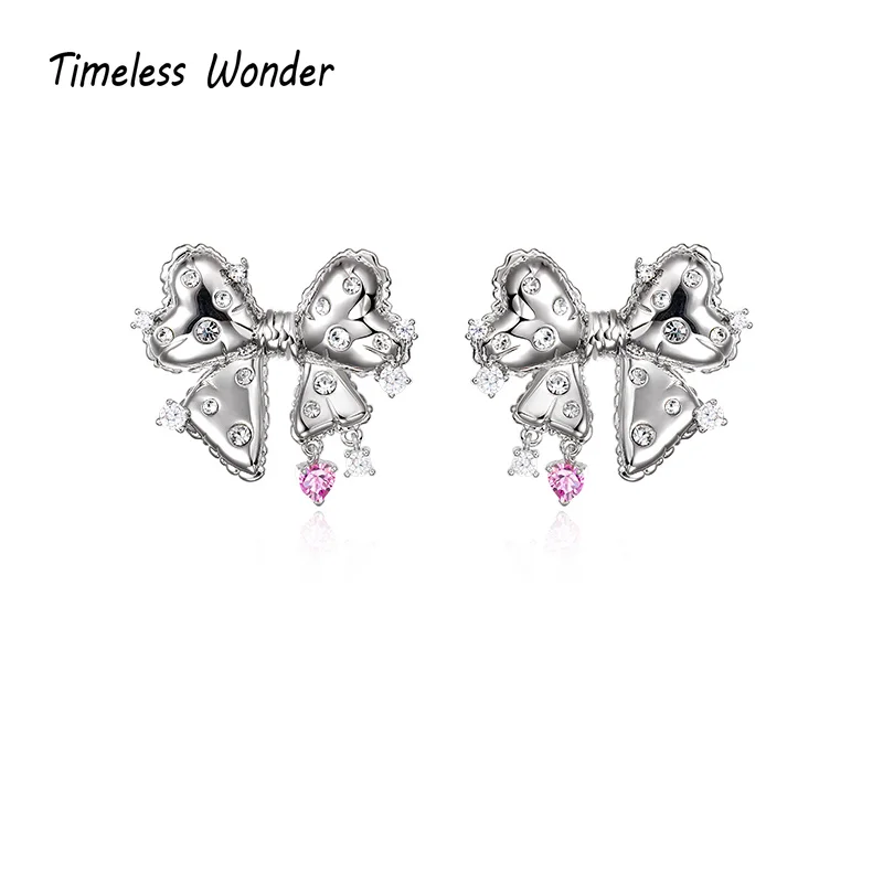 

Timeless Wonder Fancy Zirconia Balloon Bowknot Stud Earrings for Women Designer Jewelry Ins Kpop Runway Bride Gift Rare Emo 7258
