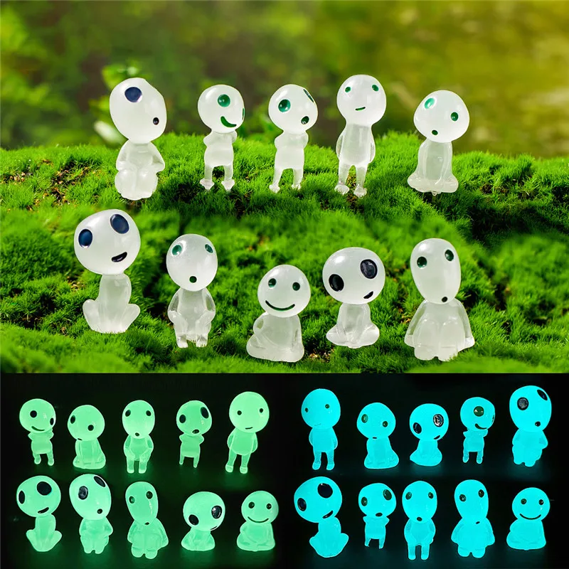 

10pcs New Cute Luminous Alien Elf Ghost Resin DIY Handmade Phone Case Hairpin Earrings Charm Craft Making R216