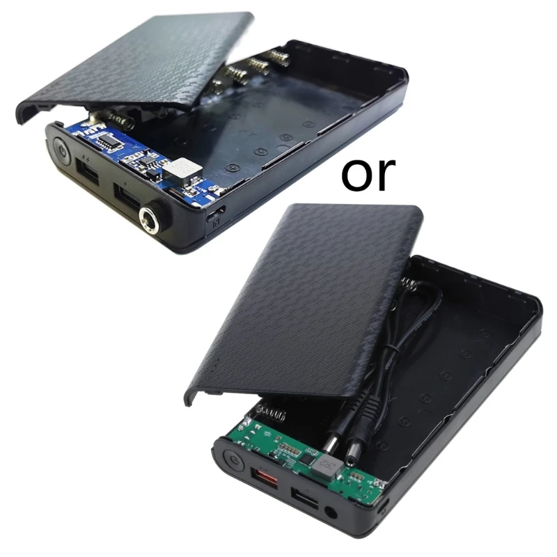 Несъемный для выхода постоянного тока 9 В/12 В, двойной выход USB, сделай сам, 7x18650, внешний аккумулятор для корпуса, для