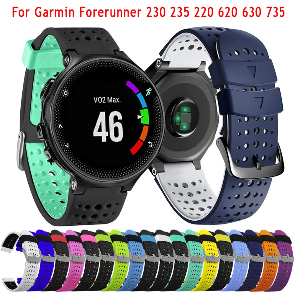 

Ремешок для наручных часов Garmin Forerunner 235 230 620 630 735XT 235Lite, ремешок для умных часов, силиконовый дышащий браслет
