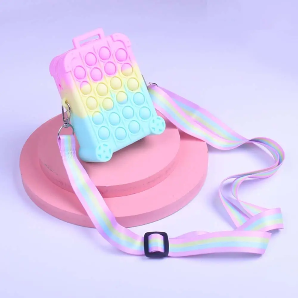 

New Push Bubble Dimple Coin Purse Storage Squid Game Wallet Kawaii Rainbow Squeeze Antistress Fidget Toys For Aldult Kids