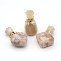 natural stone perfume bottle necklace pendants reiki heal essential oil diffuser for jewelry making diy women necklace crafts