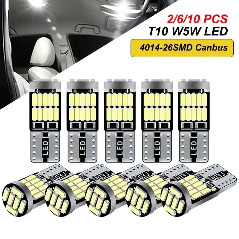 

T10 W5W Светодиодные Лампы Canbus Без Ошибок 12 В 4014 26SMD Белый 7000K Салон Автомобиля Купольная Дверь Багажник Подсветка ...