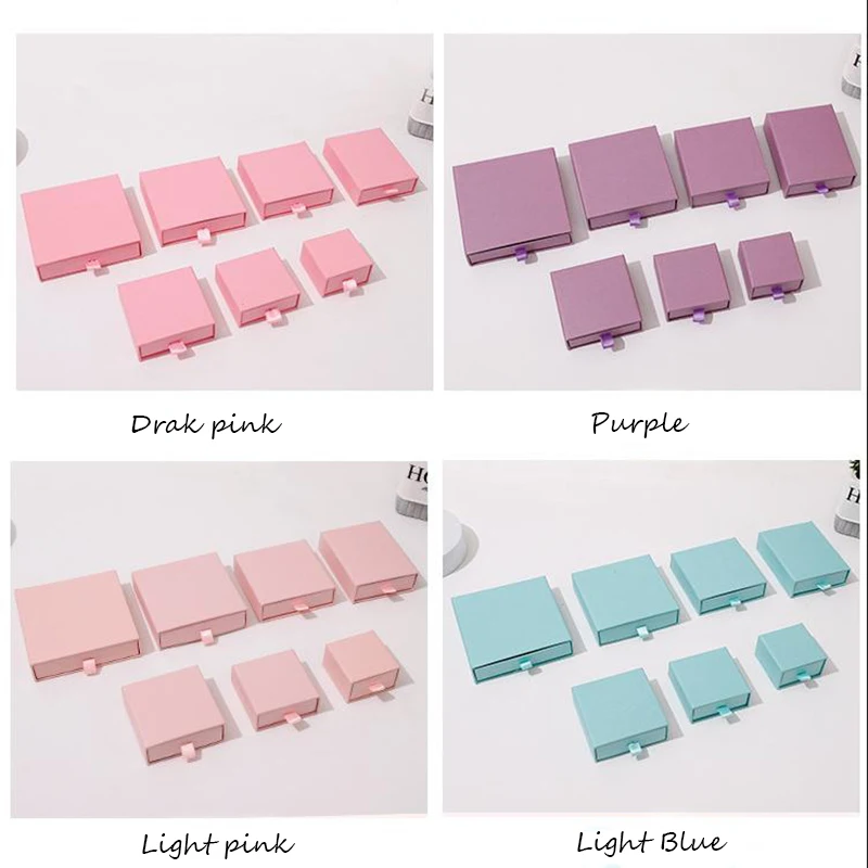 

4Color Drawer Jewelry Organizer Box Engagement Ring For Earrings Necklace Pendant Bracelet Storage Gifts Party Packing 30Pcs/Lot