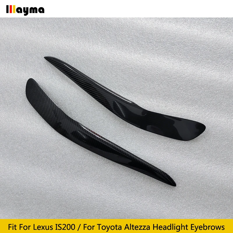 Фото Углеродное волокно, чехлы для фар, для Lexus IS200 1999- 2004, для Toyota Altezza, стекловолокно, Праймер, передняя лампа, наклейка для бровей №2