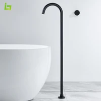 Black Floor Mounted Bathtub Shower Faucet Swivel Waterfall Spout Free Standing Bathroom Crane Bath Shower Mixer Tap