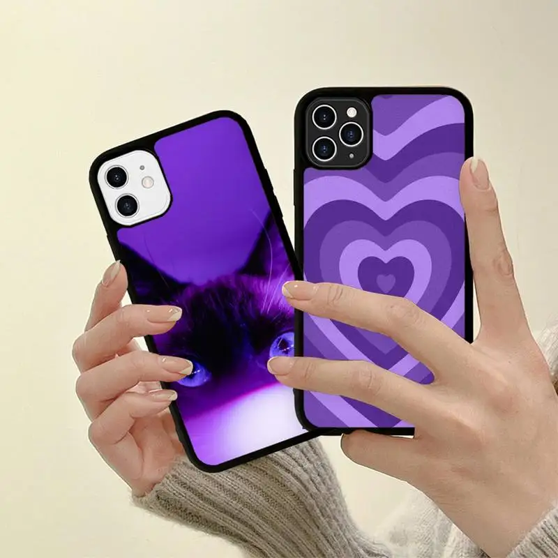 

infinity on Purple aesthetic Phone Case Silicone PC+TPU Case for iPhone 11 12 13 Pro Max 8 7 6 Plus X SE XR Hard Fundas