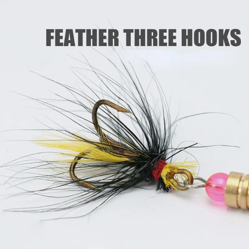 1/2 шт. Ротационная металлическая приманка-колебалка для рыбалки с блестками и перьевыми крючками 3.5г/4.5г/7г/9г/12г.