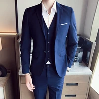 suit vest pants mens best man suit suit groom wedding banquet solid color business self cultivation single breasted suit
