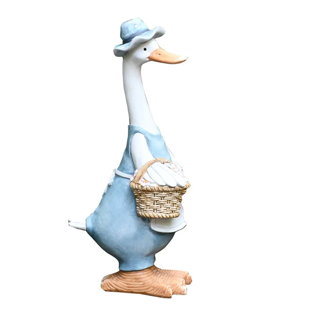 

Garden Statue Resin Duck Craft Figurines Duck Family Member Courtyard Ornaments Animal Sculptures Modern Home Decor A