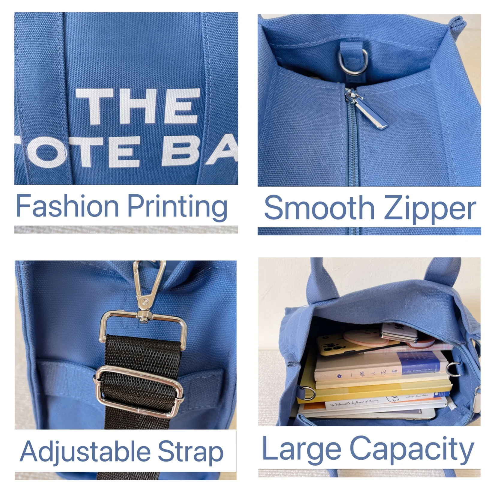 The Tote Bag 2023 ECO Canvas Shoulder Crossbody Bag Luxury Designer Female Shopping Handbags Small/Medium/Large for Women