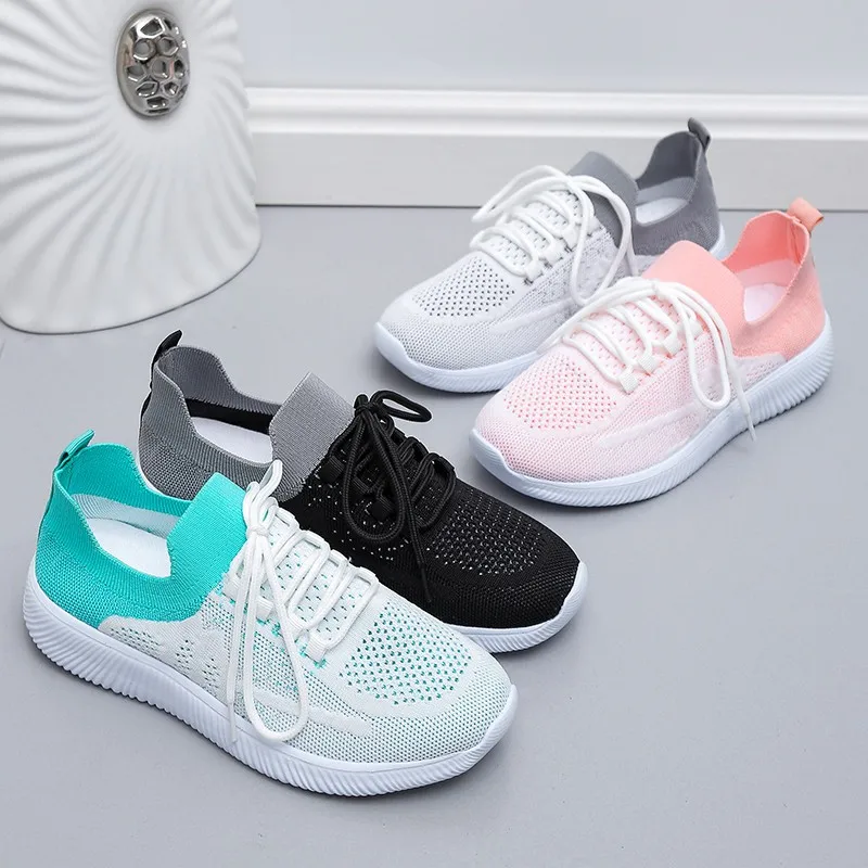 

Женские Дышащие теннисные туфли, сетчатые кроссовки на шнуровке, повседневная обувь на толстой подошве, новинка 2022