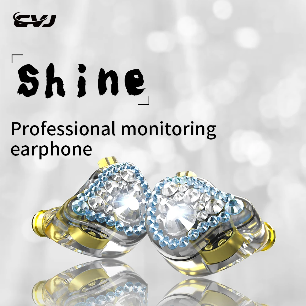 

CVJ Shine инкрустированные бриллиантами высококачественные наушники-вкладыши ручная приклеивающаяся Музыкальная гарнитура наушники HIFI спорт...