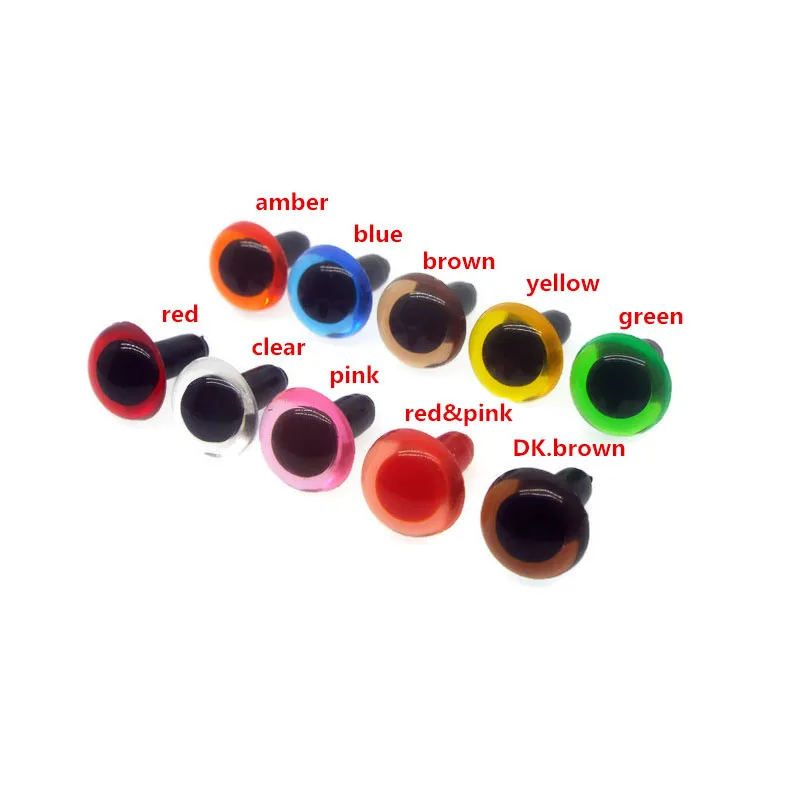 12Mm/10.5Mm/9Mm/7.5Mm/6Mm/4.5Mm Occhi Di Cristallo Uncinetto Animale Plastica Occhi Artigianali Occhi Colorati Per Bambole Vieni Con Rondelle