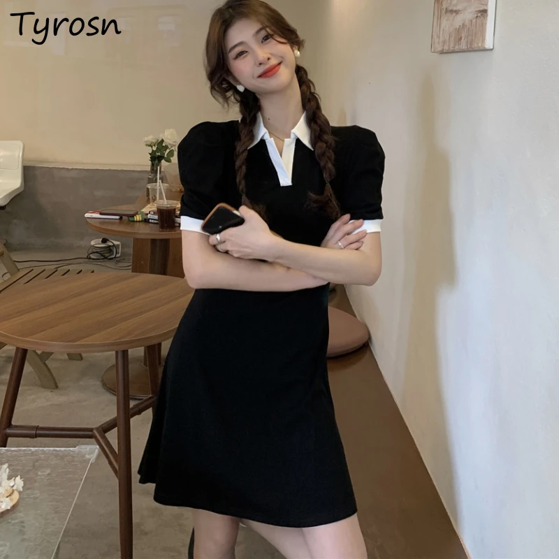 

Dresses Women Panelled Design Simple All-match BF Colleges Daily New Stylish Sexy Summer Vestidos Ins Casual Soft Temperament