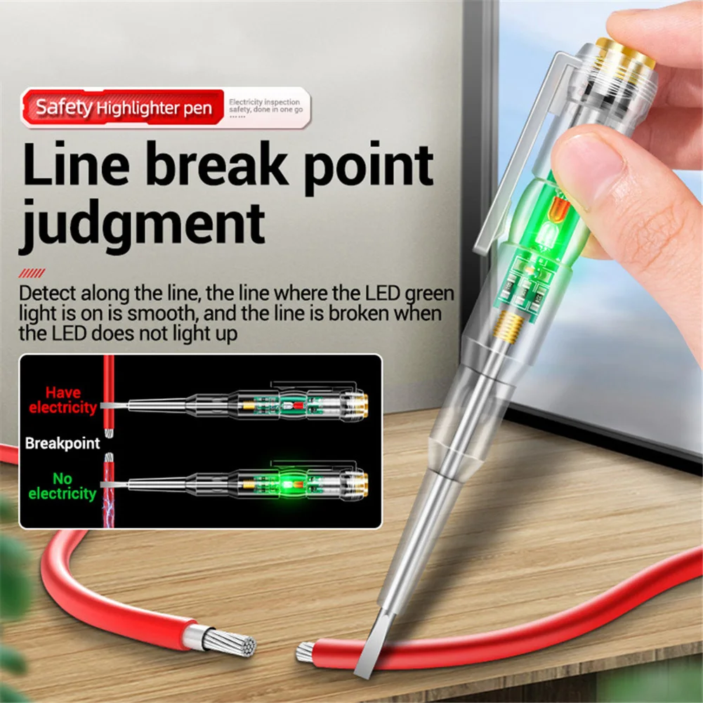 

Induced Voltage Tester Pen AC Non-contact Induction Test Pencil Voltage Detector Zero Live Wire Tester Electrical Screwdriver