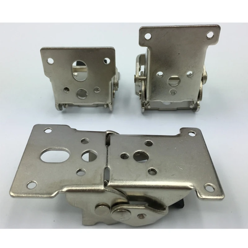

2 Pack Folding Brackets Lock Extension Support Bracket Foldable Self Lock Hinges with Screws for Table Bed Leg Feet B03E