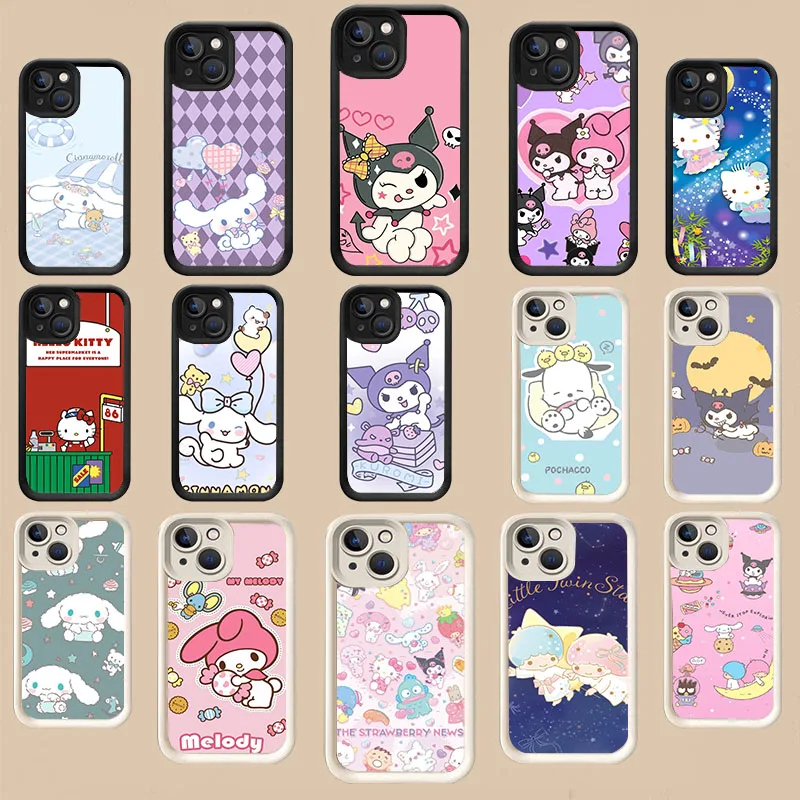WAA-30 Sanrio Cinnamoroll Белый ступенчатый чехол из ТПУ для Samsung A21S 24 25 33 34 35 51 53 55 73 S23 Plus Ultra