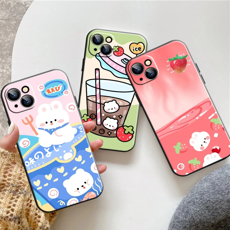 

Cute Cartoon Couple Phone Case For iPhone 13 11 Pro 12 Mini MAX X XR XS 8 7 Plus 6 6s SE 2020 Silicone Cover Back Soft Coque