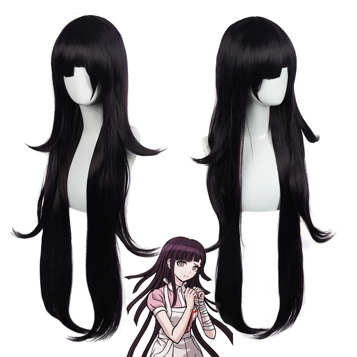 Dangan Ronpa 2 Mikan Tsumiki Косплей Костюм Женский Аниме Danganronpa Рубашка + Юбка Фартук И Парики