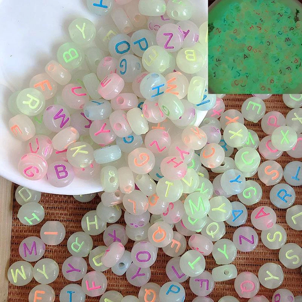 

100Pcs Acrylic Alphabet Letter Beads Mixed Colour A-Z Number Kids DIY Jewellery Making Party Gift Round Flat Loose Spacer Beads
