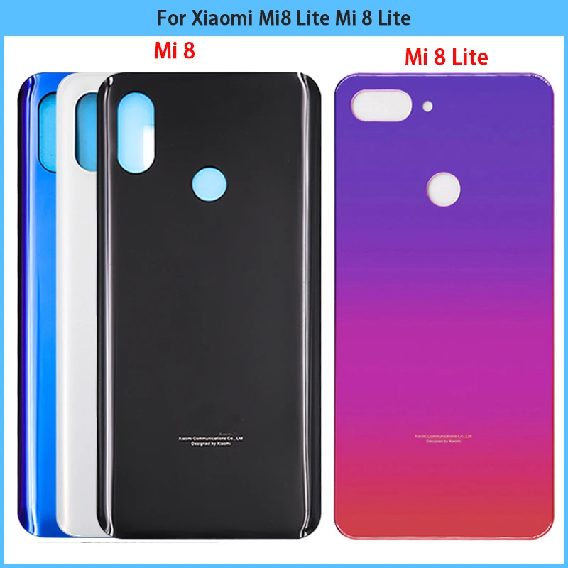 

Новинка, задняя крышка батарейного отсека для Xiaomi Mi 8 Mi 8 Lite, задняя крышка для Xiaomi Mi 8 Lite, 3D стеклянная панель, Крышка корпуса, Сменный Чехол