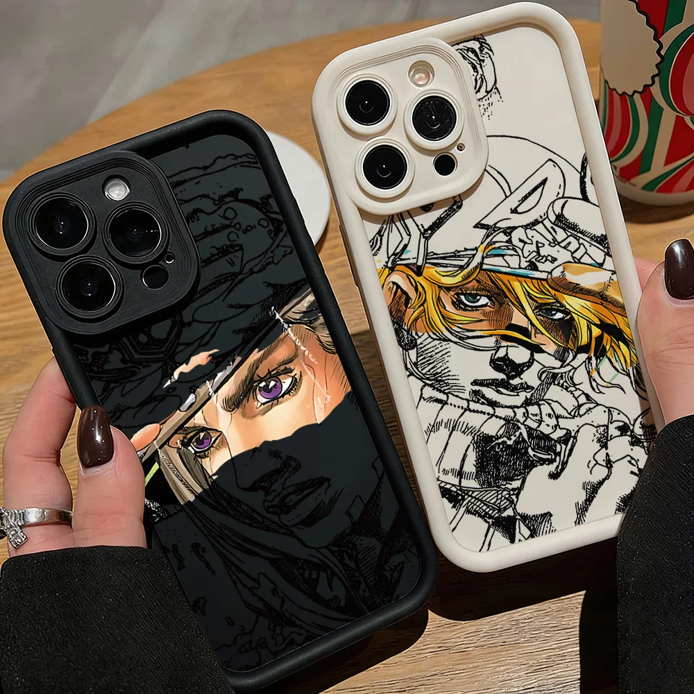 Фото Чехол для телефона Anime J-Jojo Steel Ball Run для iPhone 17, 16e, 16, 15, 14, 13, 12, 11, Air, Pro, Max, Mini, XR, XS, X, 7 Plus, мягкая задняя крышка из ТПУ №1