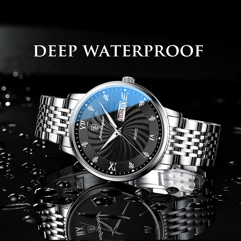 Luxury men's watch high-quality waterproof business casual men's quartz watch luminous stainless steel clock