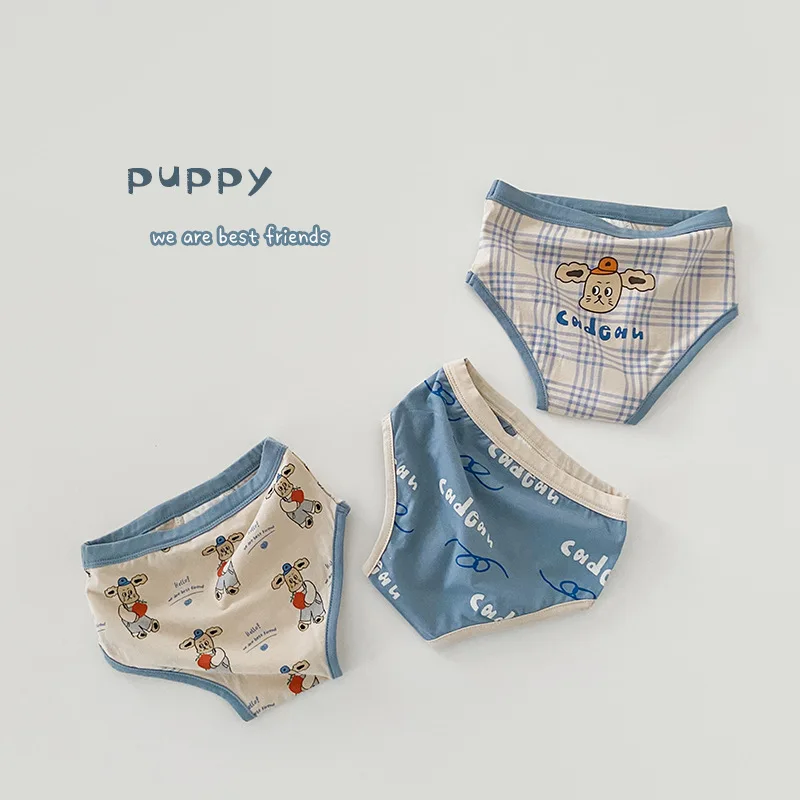 3Pieces/Pack Boyes Triangle Panties Baby Kids Boxer Briefs Children Cotton Underpants Adorable Cartoon Knickers Panties New