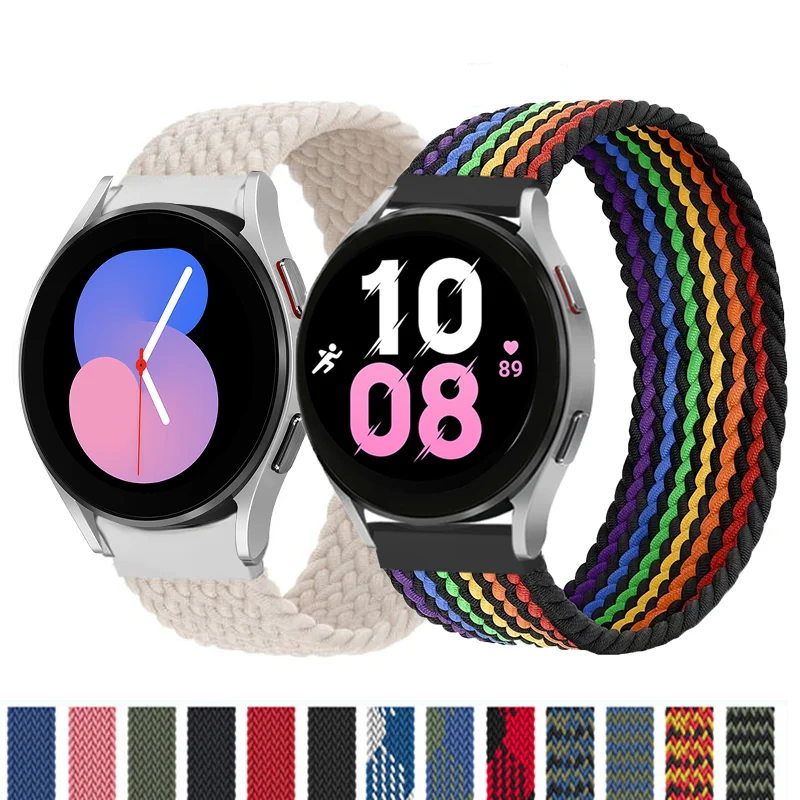 

20mm 22mm Strap for Samsung Galaxy watch 5 Pro/4 classic 46mm 45mm 42mm Braided Solo Loop wristband huawei watch gt 2 watchband